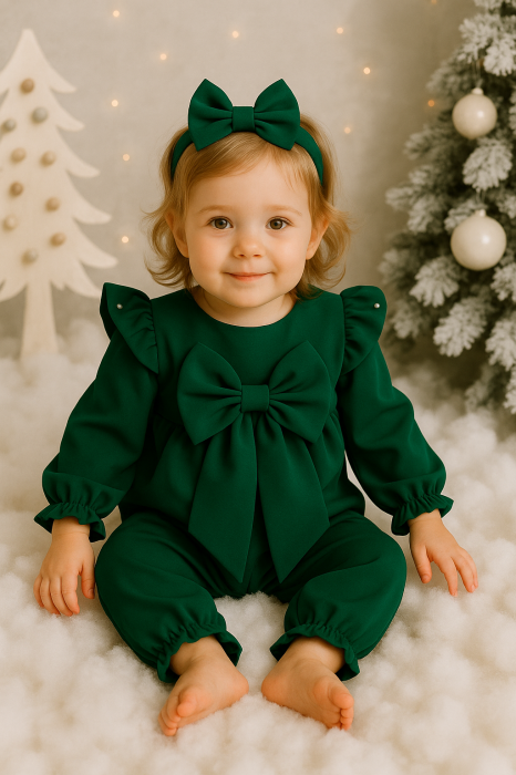 Salopeta Green Fairy cu fundita personalizabila [3]