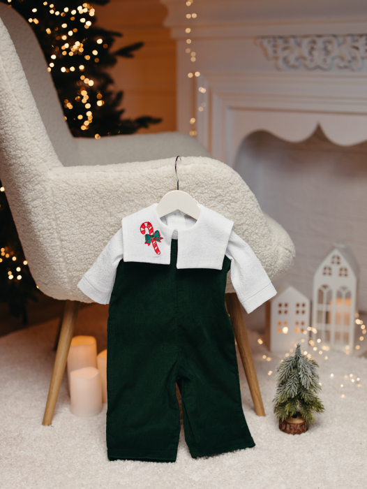 Set băiețel Gabriel– rafinament de iarnă în verde smarald [1]