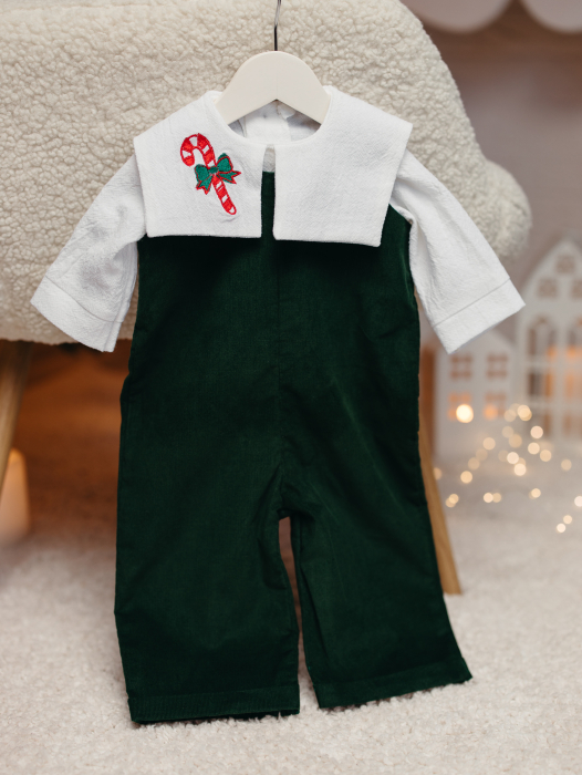 Set băiețel Gabriel– rafinament de iarnă în verde smarald [2]