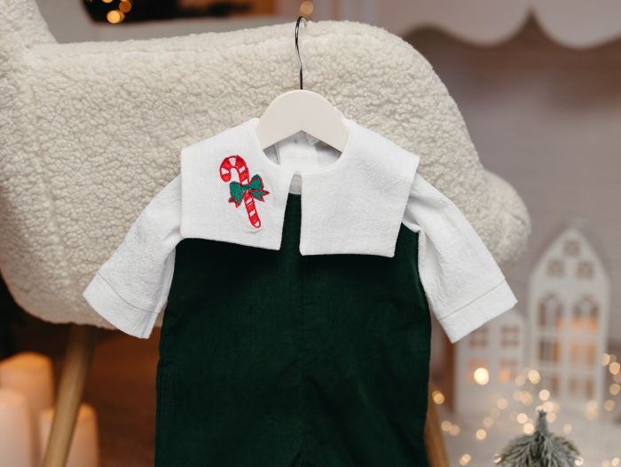 Set băiețel Gabriel– rafinament de iarnă în verde smarald [5]