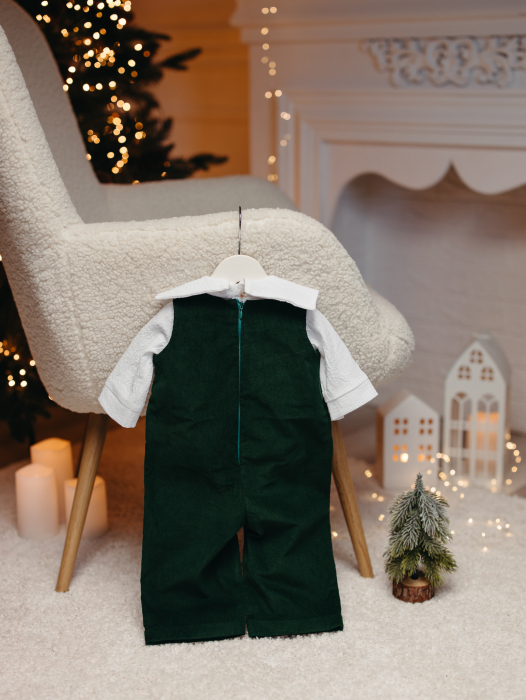 Set băiețel Gabriel– rafinament de iarnă în verde smarald [6]