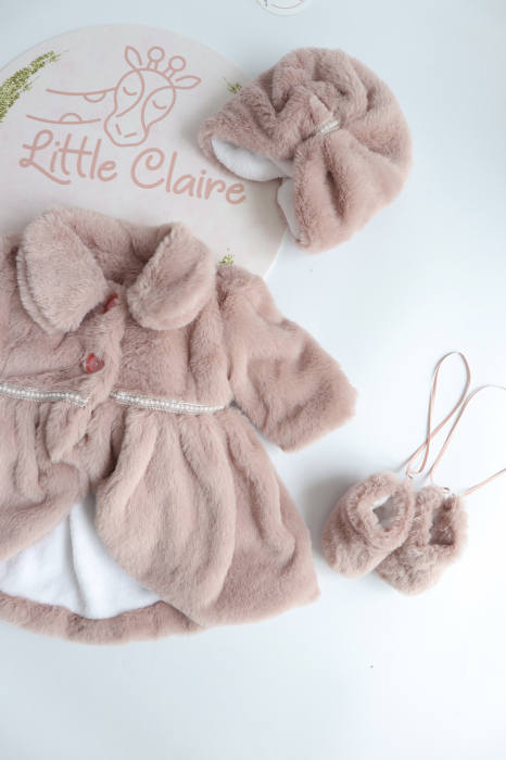 Set blanita si turban roz pudra [1]