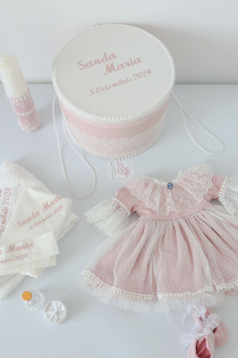 Set botez Agatha roz pudra [6]
