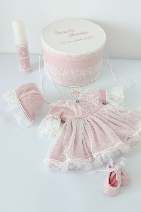 Set botez Agatha roz pudra [3]