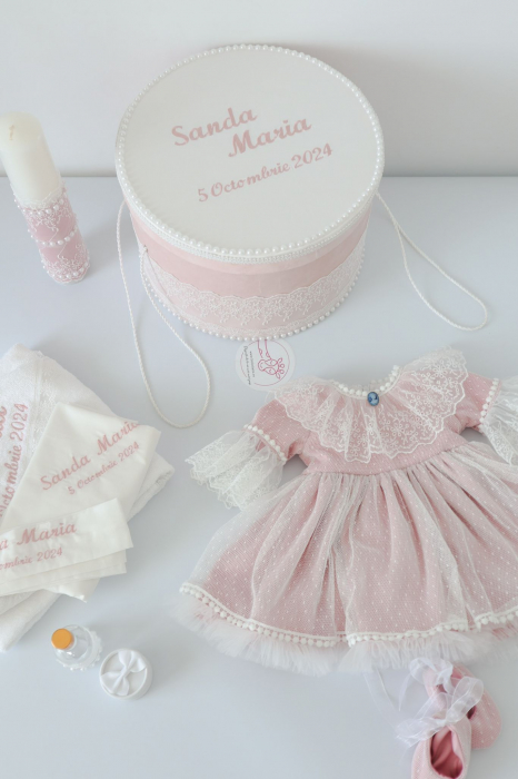 Set botez Agatha roz pudra [5]