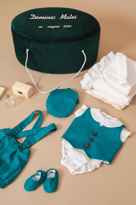 Set botez complet Turquoise Charm- varianta muselina [2]