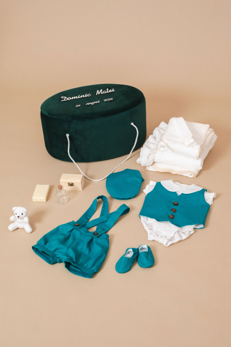 Set botez complet Turquoise Charm- varianta muselina [4]