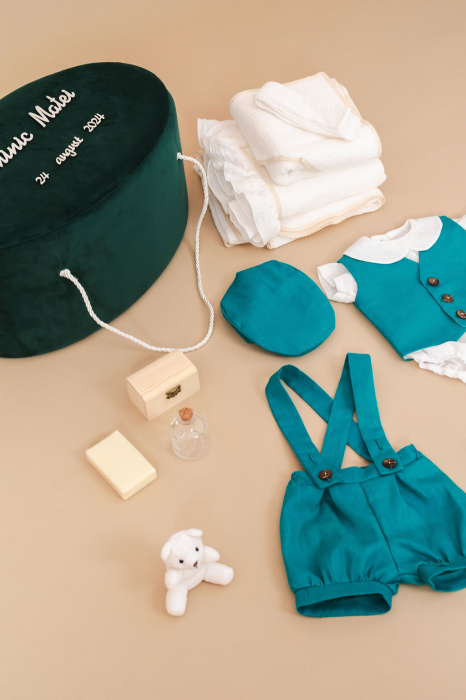 Set botez complet Turquoise Charm- varianta muselina [5]