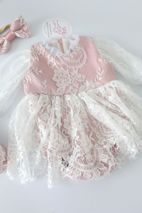 Set botez fetita Dorothea- roz pudra [4]