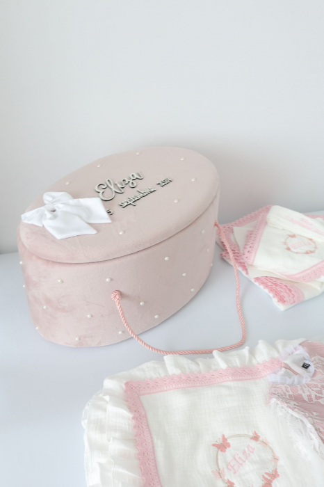 Set botez fetita Dorothea- roz pudra [7]
