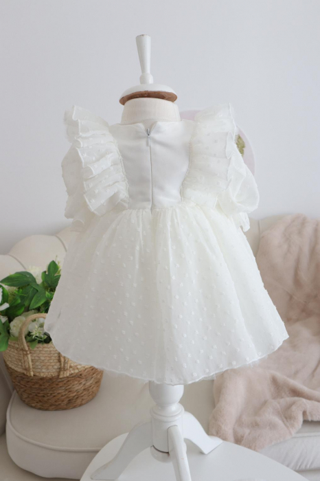 Set botez fetita Isabella, trusou muselina si rochita decor fluturasi [6]