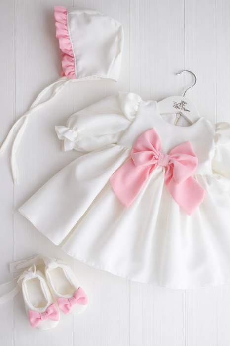 Set Botez Fetiță Personalizat Premium cu Rochiță și Trusou din Muselină – LittleClaire [2]