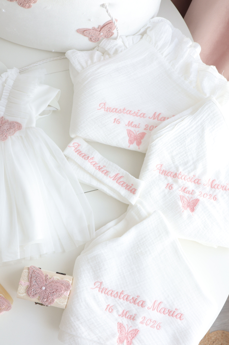 Set botez Odette , varianta fluturasi roz [2]