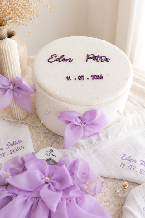 Set Botez Personalizat Fetiță Eden - Lila & Ivory [3]