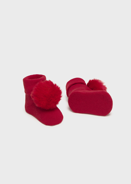 Set cadou bebe fetita sosete si bentita rosie [3]