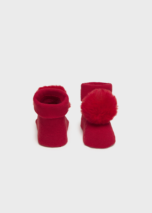 Set cadou bebe fetita sosete si bentita rosie [2]