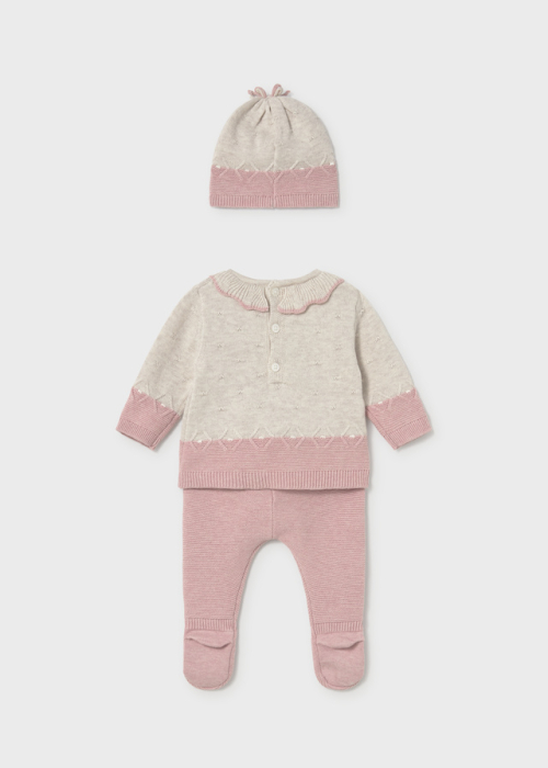 Set cadou mayoral nou nascut fetita 100% bumbac nuante roz [2]