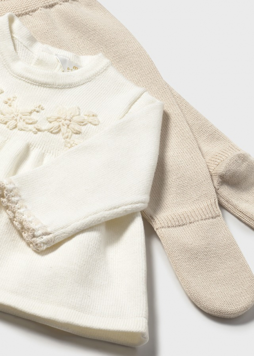 Set cadou nou nascut fetita pulover si pantalon cu botosei [3]