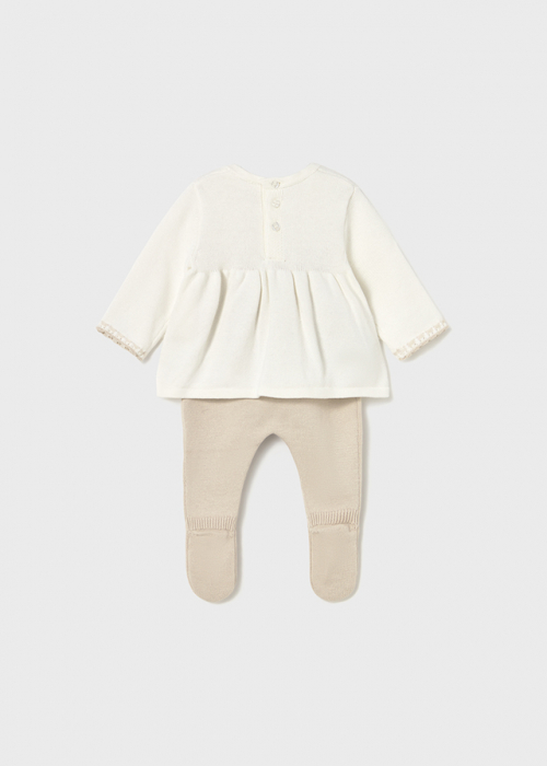 Set cadou nou nascut fetita pulover si pantalon cu botosei [2]