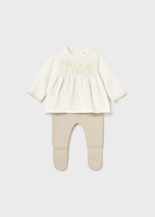 Set cadou nou nascut fetita pulover si pantalon cu botosei [1]