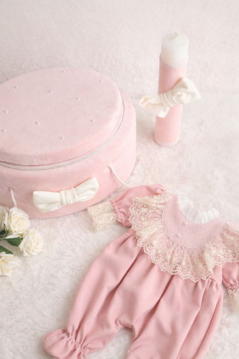 Set complet botez Rosa Belle -pentru fetite, nuante pastel, calitate superioara [3]