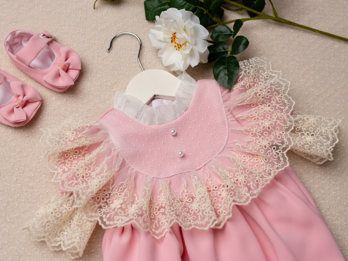 Set complet botez Rosa Belle -pentru fetite, nuante pastel, calitate superioara [14]