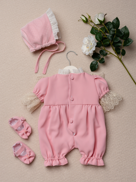 Set complet botez Rosa Belle -pentru fetite, nuante pastel, calitate superioara [12]