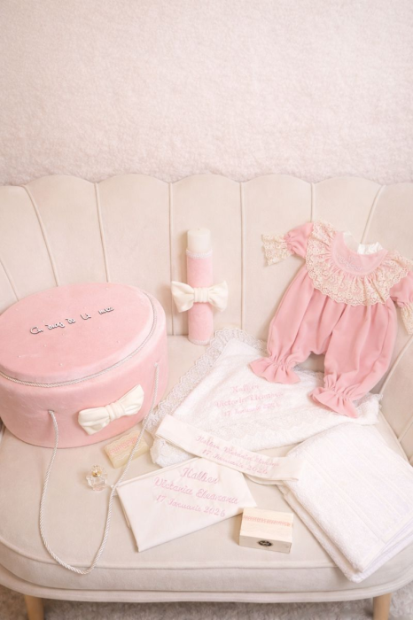 Set complet botez Rosa Belle -pentru fetite, nuante pastel, calitate superioara [2]