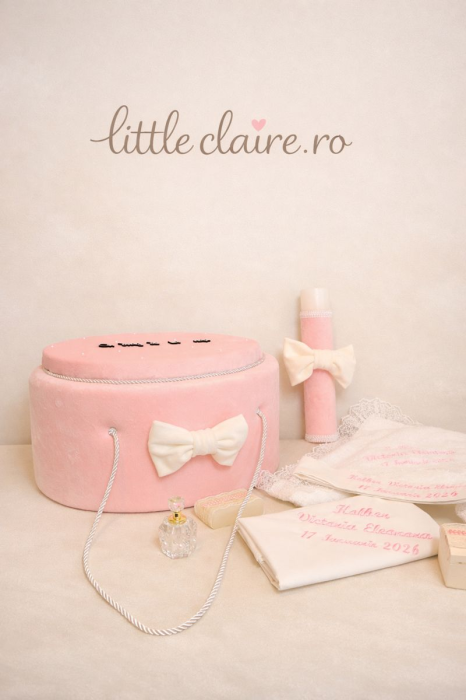 Set complet botez Rosa Belle -pentru fetite, nuante pastel, calitate superioara [4]