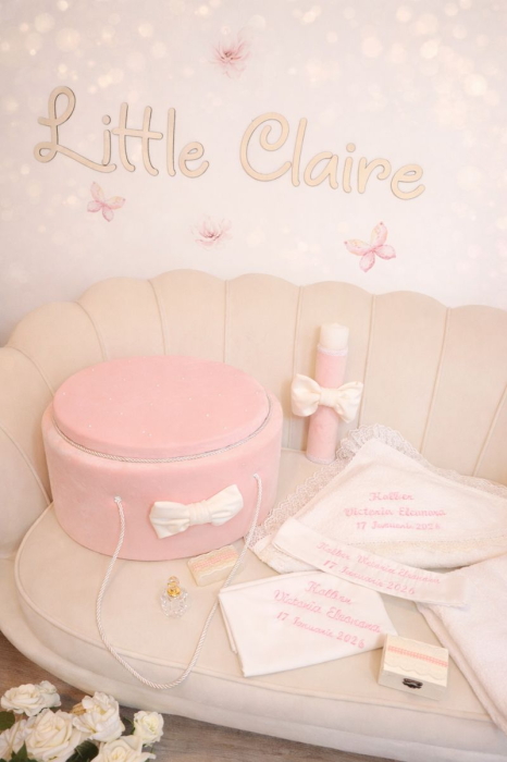 Set complet botez Rosa Belle -pentru fetite, nuante pastel, calitate superioara [6]