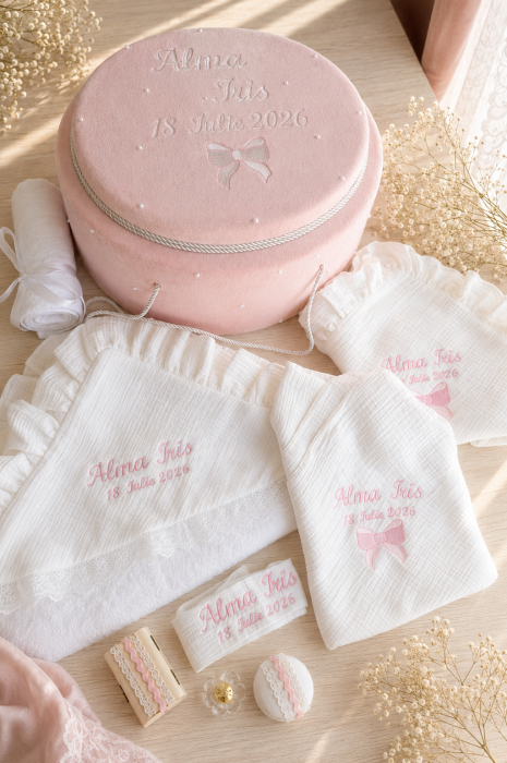 Set de botez Magnolia – Delicatețe într-o nuanță piersicuta [11]