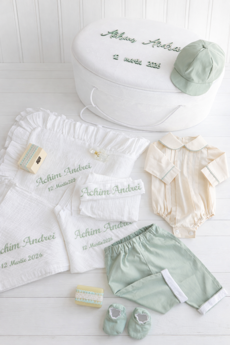 Set de botez personalizat Mint – rafinament și delicatețe pentru un moment unic [6]