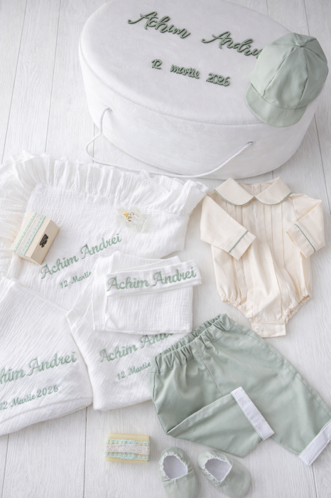 Set de botez personalizat Mint – rafinament și delicatețe pentru un moment unic [7]