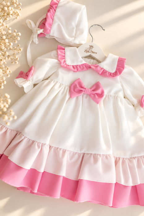 Set Premium Botez Fetiță – Rochiță, Trusou, Cufăr, Lumânare Ava Little Claire [8]