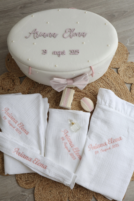 Trusou botez fetita de lux muselina Agatha by Little Claire [5]