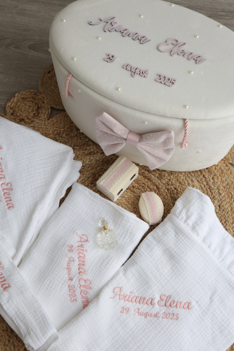 Trusou botez fetita de lux muselina Agatha by Little Claire [3]