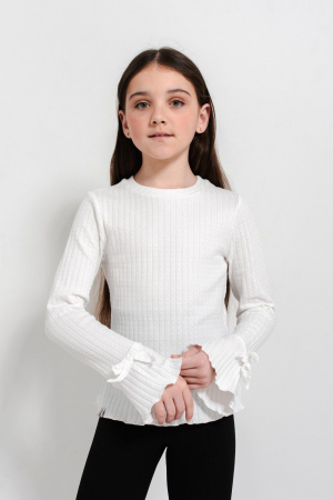 Bluza alba fete cu maneci evazate [2]