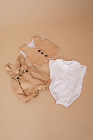 TINUTE BOTEZ BAIETEI - Costumas botez 3 piese Little Gentleman