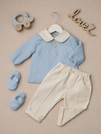 BOTEZ BAIEȚEI - Costumas botez baietel Elias cu materiale premium