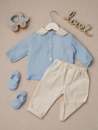 Costumas botez baietel Elias cu materiale premium [1]