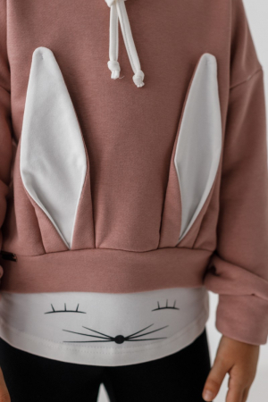 Hanorac pentru fete Bunny roz [3]