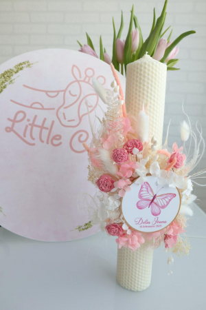 Lumanare botez personalizata fluturas- Little Claire [1]