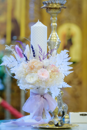 LUMANARI BOTEZ FETITE - Lumanare botez purple touch