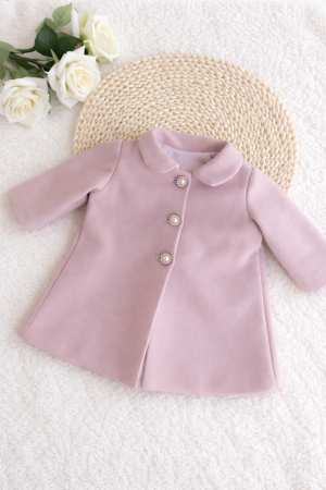 PALTONASE BOTEZ - Paltonas elegant bebe fetita roz prafuit