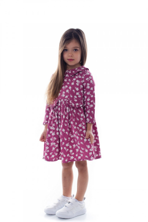 Rochie fete bumbac mov Olivia [3]