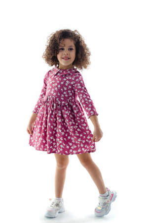 Rochie fete bumbac mov Olivia [9]