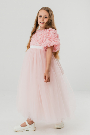 Rochie Prințesă Roz Pudrat cu Flori 3D [3]