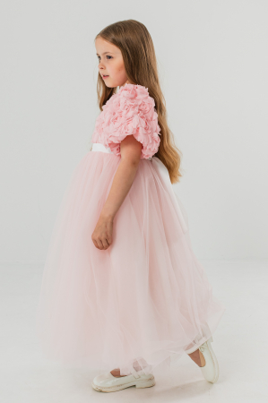 Rochie Prințesă Roz Pudrat cu Flori 3D [2]