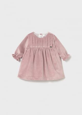 BOTEZ FETIȚE - Rochita bebe catifea roz