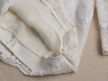 Rochiță botez Isadora– dantelă fină, barbie și bumbac [3]